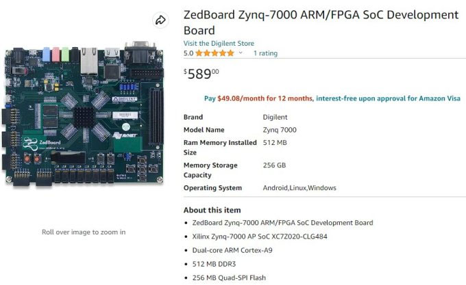 Bo mạch FPGA bán trên Amazon.