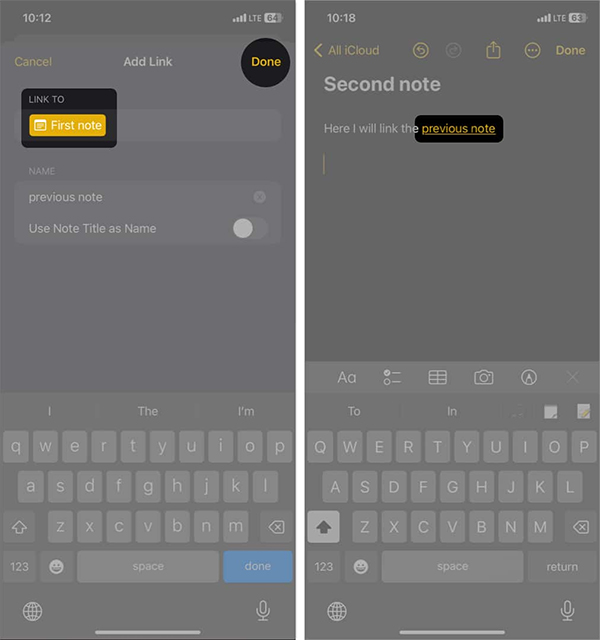 Chèn ghi chú vào nội dung trong iPhone 