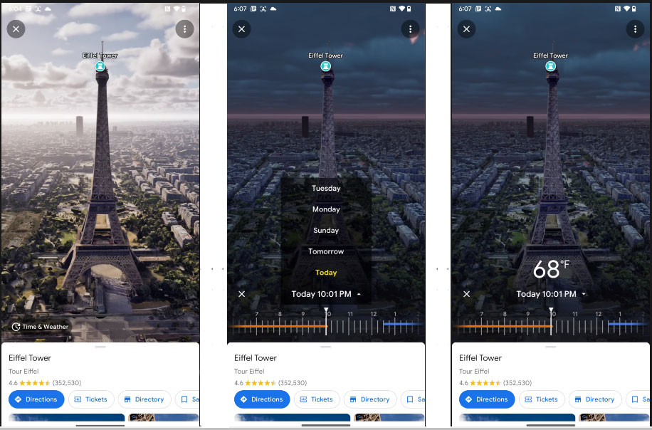 Xem thời tiết và thời gian tại tháp Eiffel