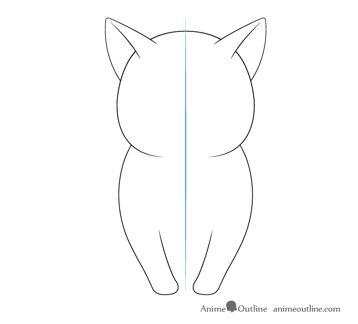 Vẽ phần thân ái và chân trước của mèo