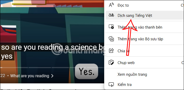 Dịch trang web sang tiếng Việt trên Edge 