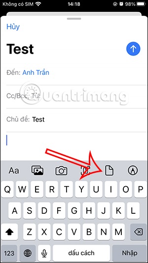 Đính kèm tập tin trên iPhone 