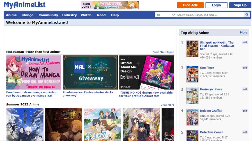 Web MyAnimeList