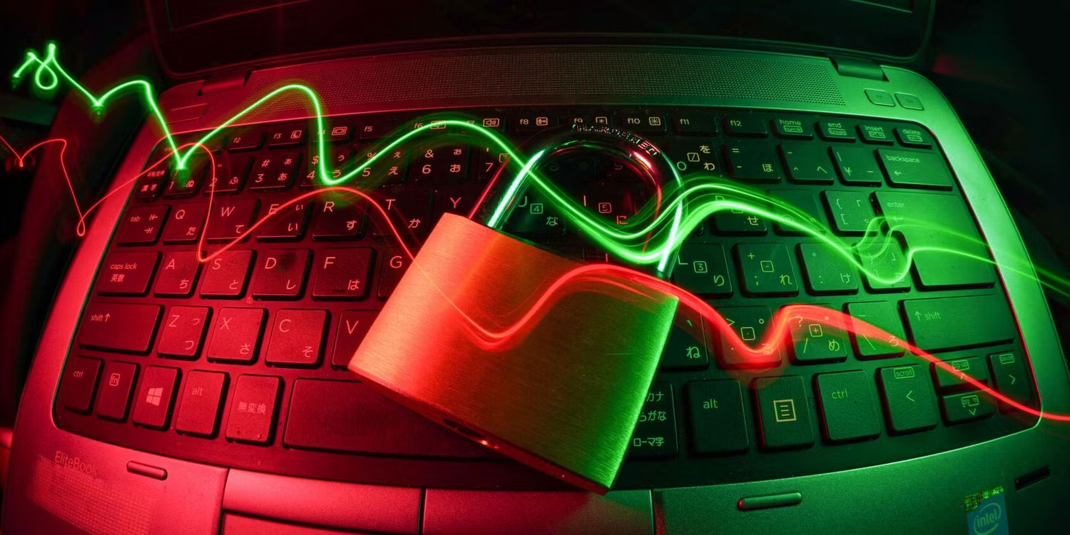 Đồ họa ổ khóa trên máy tính xách tay