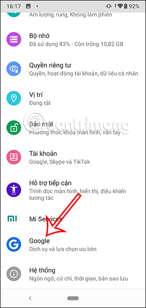 Ứng dụng Google trên Android