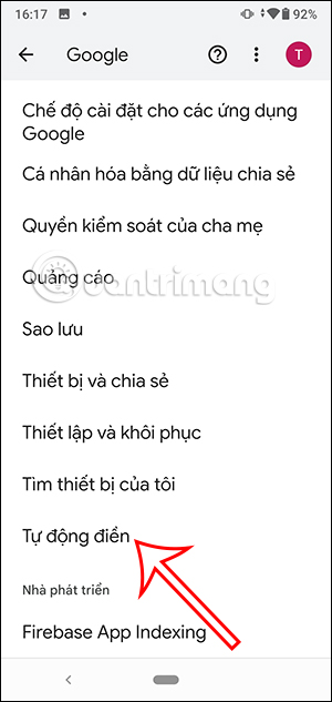 Tự động điền trên Android