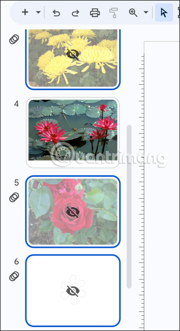 Các slide đã ẩn trên Google Slides