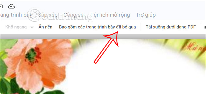 Không in slide đã ẩn trên Google Slides