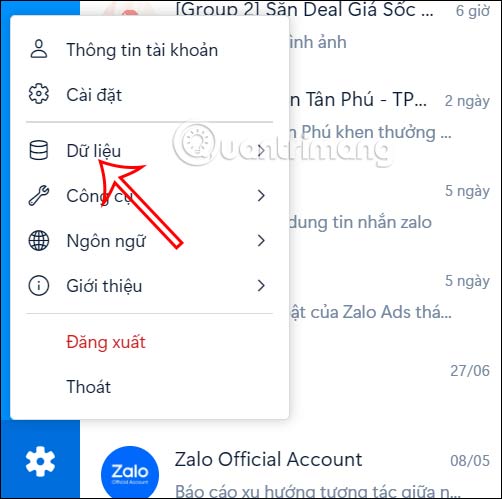 Đồng bộ dữ liệu trên Zalo máy tính