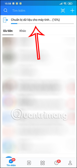 Chuẩn bị dữ liệu trên Zalo điện thoại