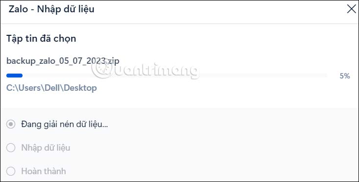 Khôi phục dữ liệu cho Zalo