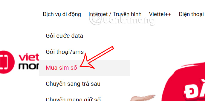 Mua sim Viettel trên máy tính