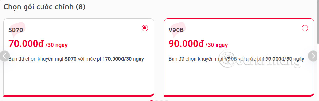 Chọn gói cước 4G Viettel