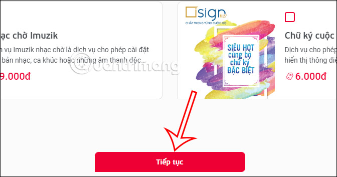 Chọn gói dịch vụ Viettel