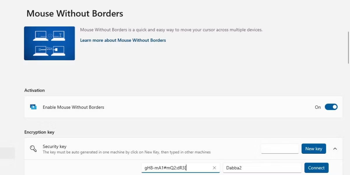 Kích hoạt Mouse Without Borders trên PC thứ hai