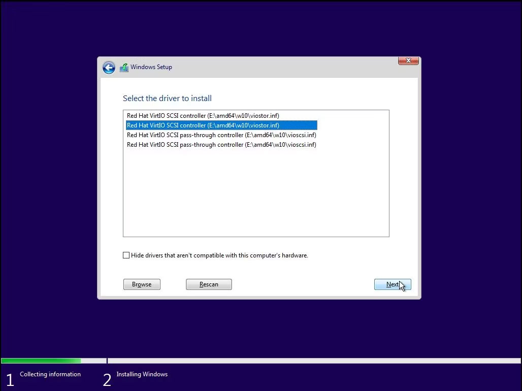 Lựa chọn driver Windows 10