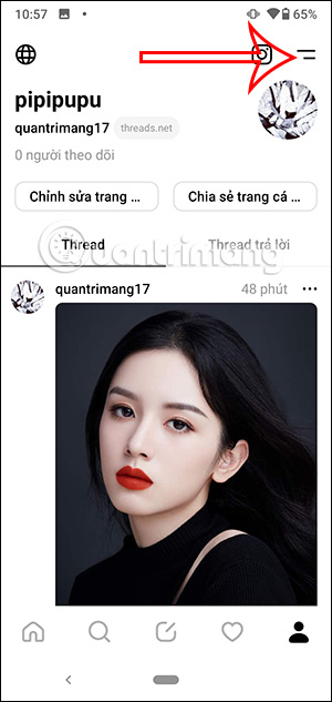 Tùy chỉnh tài khoản Threads