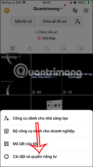 Cài đặt riêng tư trên TikTok
