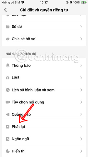 Chỉnh Phát lại trên TikTok