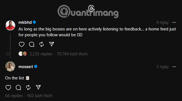 tính năng mới threads 