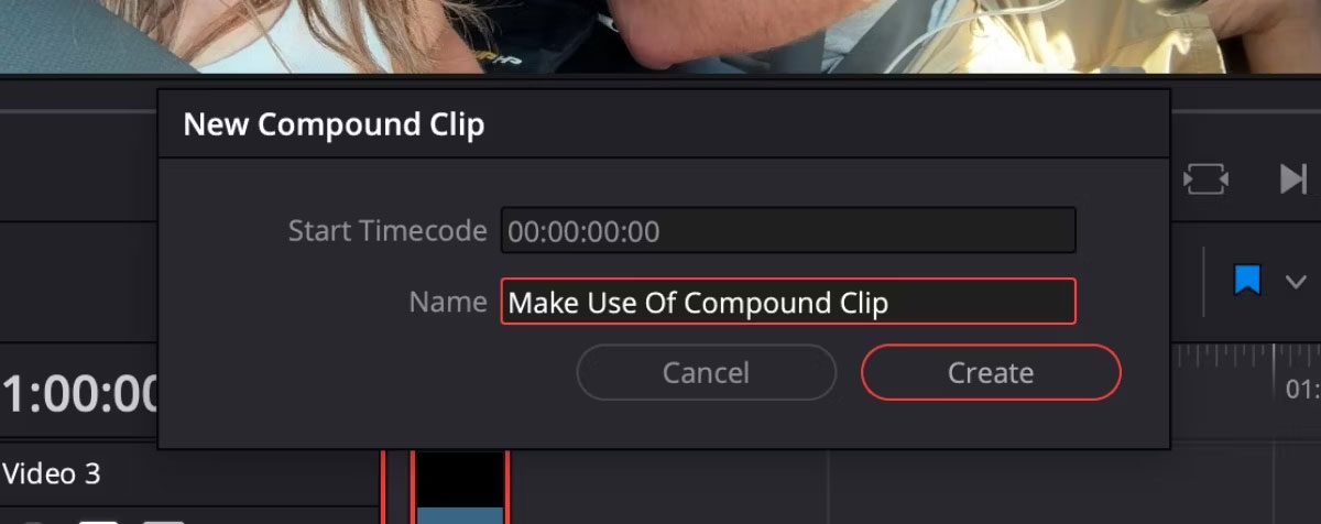 Đặt tên cho Compound Clip mới