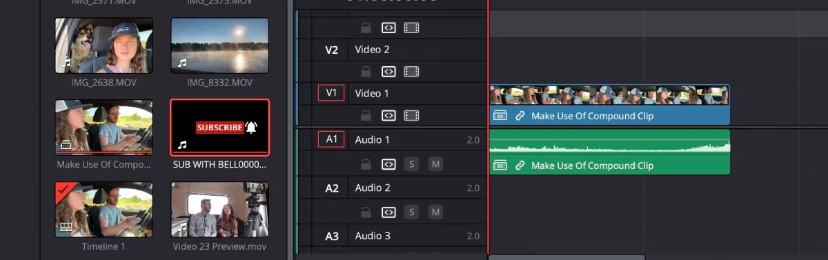 Compound Clip trong Media Pool