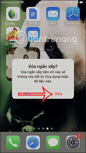 Xóa ngăn quản lý widget iPhone