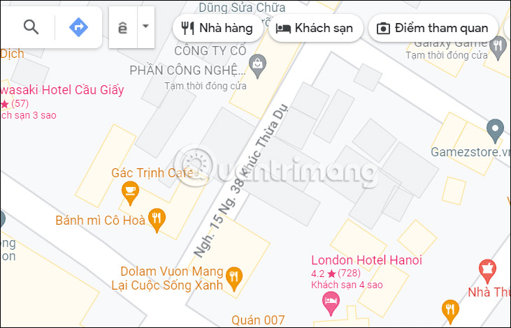 Chọn địa điểm Google Maps trên bản đồ