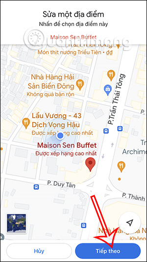 Chọn địa điểm cần đổi