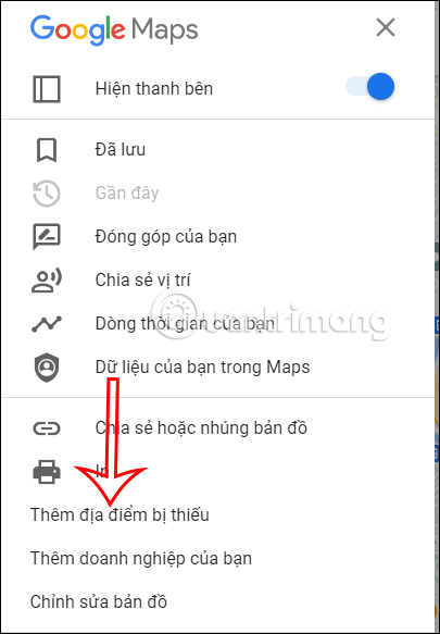 Thêm điạ điểm bị thiếu trên Google Maps