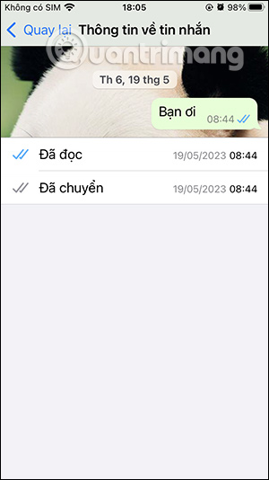 Thời gian đọc tin nhắn trên WhatsApp