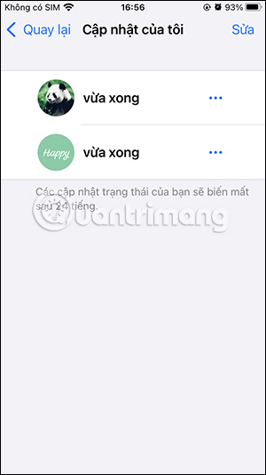 Danh sách trạng thái WhatsApp