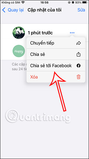 Tùy chọn trạng thái WhatsApp
