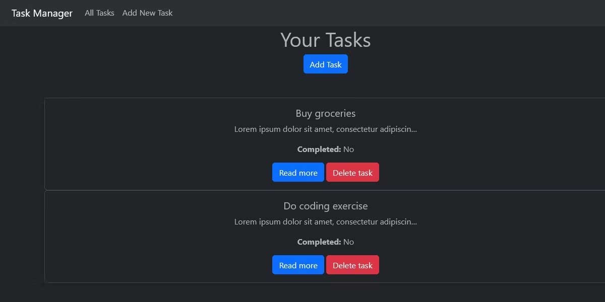 Trang trình quản lý tác vụ