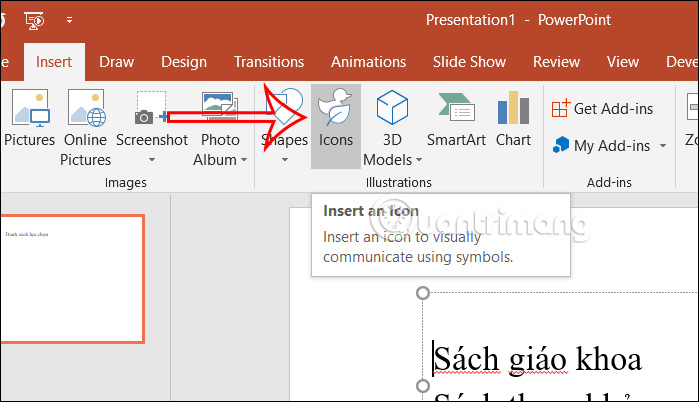 Chèn icon trong PowerPoint