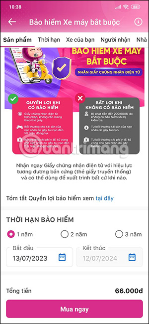 Tham gia bảo hiểm xe máy
