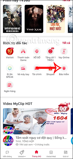 Dịch vụ bảo hiểm trên My Viettel