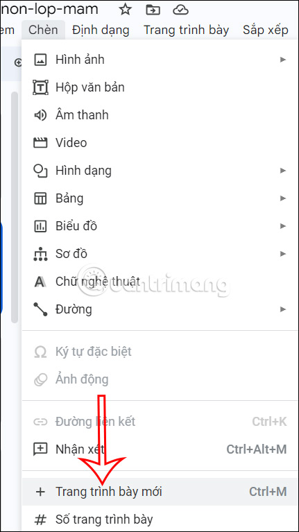 Trang trình bày mới trong Google Slides