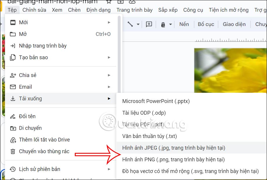 Tải ảnh trong Google Slides