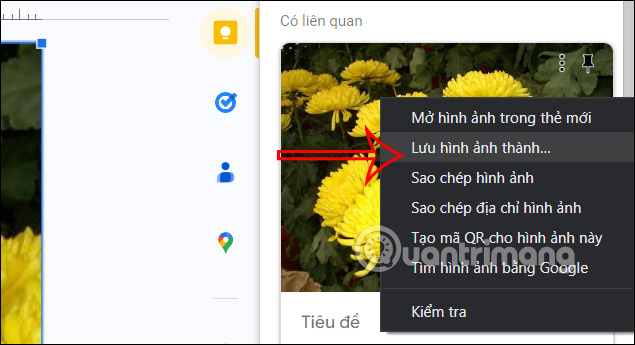 Lưu hình ảnh từ Google Keep