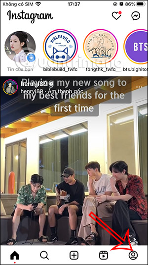 Truy cập hồ sơ Instagram cá nhân