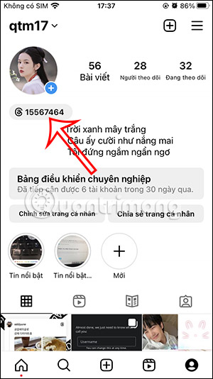 Huy hiệu tài khoản Threads