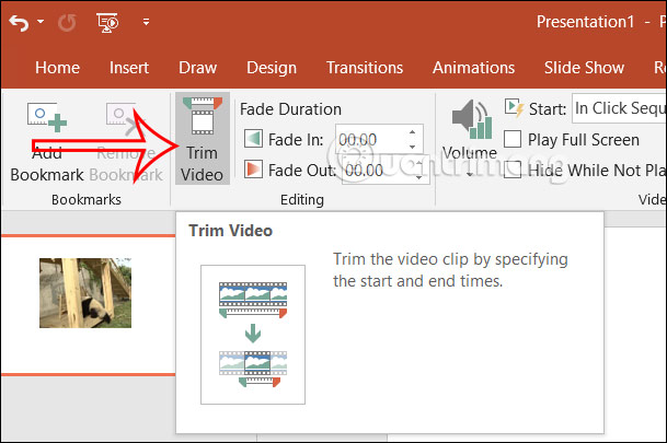 Cắt đoạn video trong PowerPoint