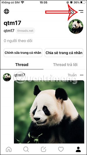 Tùy chỉnh tài khoản Threads
