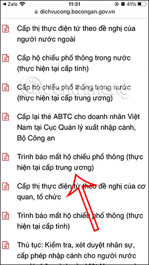 Trình báo mất hộ chiếu online