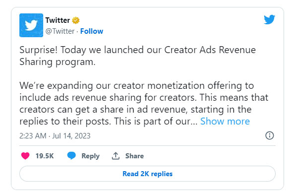 Creator Ads Revenue Sharing
