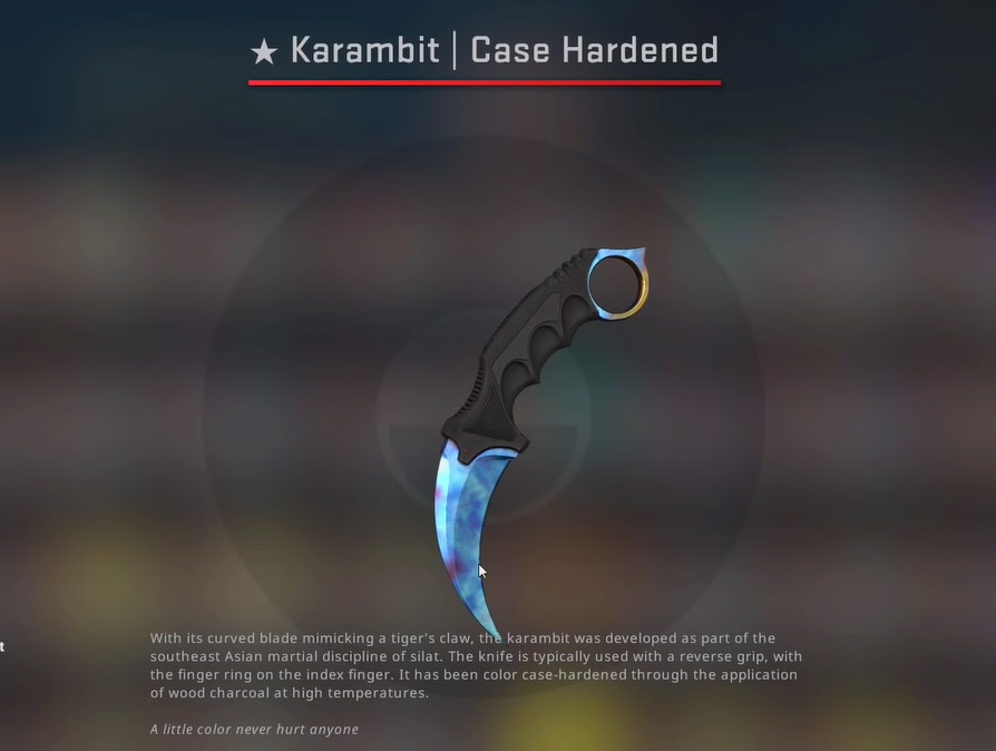 karambit bluegem