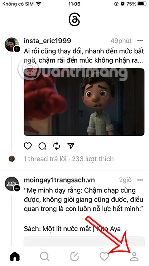 Truy cập hồ sơ Threads
