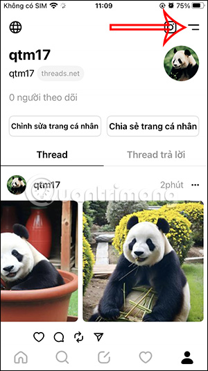 Tùy chỉnh tài khoản Threads