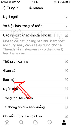 Bảo mật tài khoản Threads